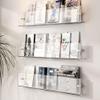 KWOKING Modern Acrylic Floating Bookshelf 5.9"H Wall Mounted Bookcase Picture Book Magazine Rack Wall Rack Wall Mount Bookshelf Decoration Newspaper Display Rack Book Rack Clear 27.6"L x 1.4"W x 5.9"H view 1