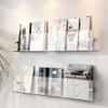 KWOKING Modern Acrylic Floating Bookshelf 5.9"H Wall Mounted Bookcase Picture Book Magazine Rack Wall Rack Wall Mount Bookshelf Decoration Newspaper Display Rack Book Rack Clear 27.6"L x 1.4"W x 5.9"H view 3