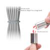 NICEEC 4 Pack Mini Magnetic Curtain Tiebacks Modern Simple Style Drape Tie Backs Elegant Decorative Weave Rope Curtain Holdbacks for Home & Office Thin Window Draperies (Blue-Grey) view 3