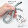 NICEEC 4 Pack Mini Magnetic Curtain Tiebacks Modern Simple Style Drape Tie Backs Elegant Decorative Weave Rope Curtain Holdbacks for Home & Office Thin Window Draperies (Blue-Grey) view 4