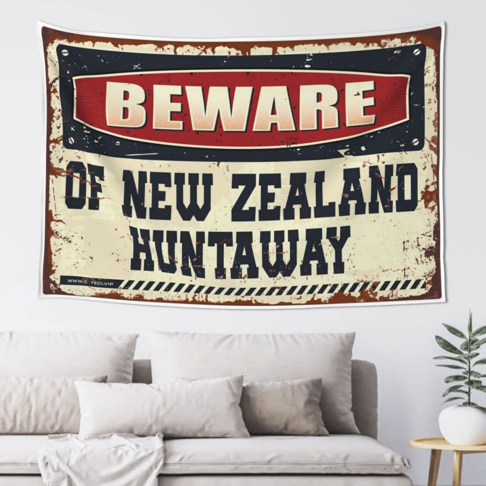 Abipuir Funny Outdoor Decor Beware of New Zealand Huntaway Tapestry Funny Home Decor Funny Kitchen Decor (Size : 75X100CM)
