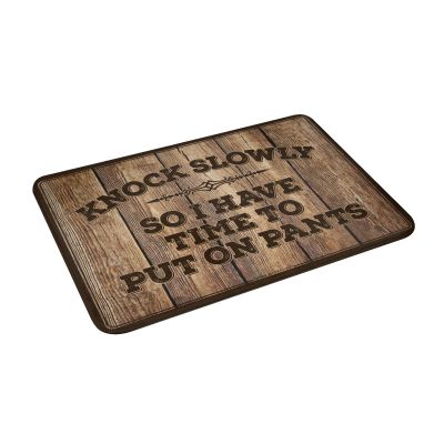 Man Cave Decor and Accessories Knock Slowly So I Have Time to Put On Pants Mat Farmhouse Bathroom Rug Indoor Fall Decor (Size : 40X60CM)