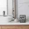 2PCS Funny Bathroom Sign Decoration Box Bathroom Sign Plaque 5"x6" Toilet Decor Rustic Wood Plaque - Funny Bathroom Signs view 3