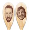 Nicolas Cage & Pedro Pascal Spoons Set Funny Meme Nic Cage Face On Wooden Spoon Pedro Pascal Merch On Things Fan Gifts For Birthday Housewarming Gift (2 Spoons CAGE&PASCAL) view 1