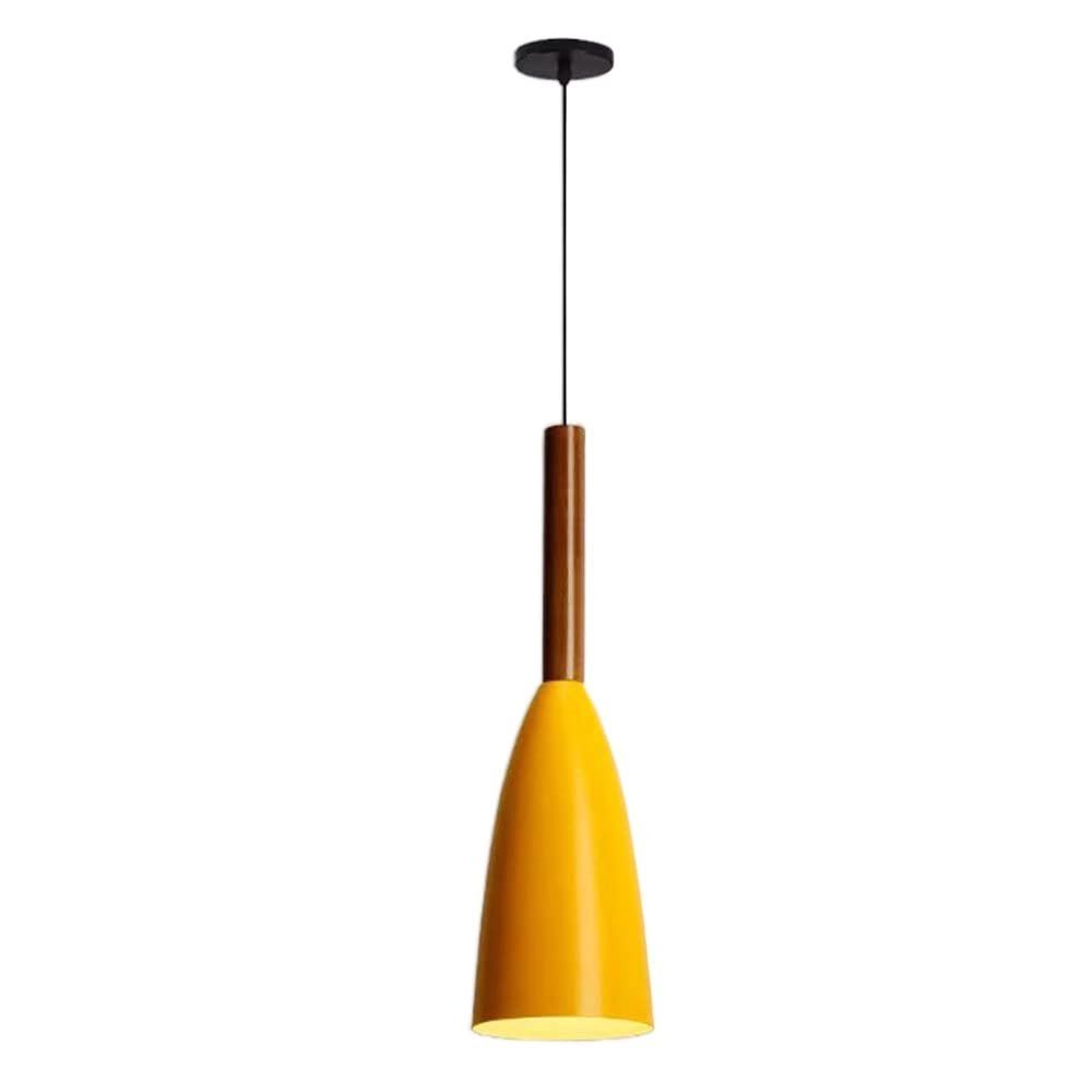 DADYA Simplicity Small Chandelier Macaron Color Pendant Light with Wood Modern Elegance Hanging Lamp Craft Metal Single Head Chandeliers Fashion Indoor Lighting Fixtures for Kitchen Bedside Office