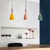 DADYA Simplicity Small Chandelier Macaron Color Pendant Light with Wood Modern Elegance Hanging Lamp Craft Metal Single Head Chandeliers Fashion Indoor Lighting Fixtures for Kitchen Bedside Office view 2