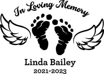 Personalized in Loving Memory Baby Feet Sticker 12 inches
