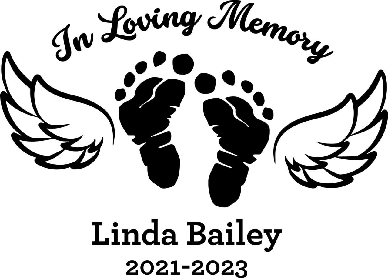 Personalized in Loving Memory Baby Feet Sticker 12 inches