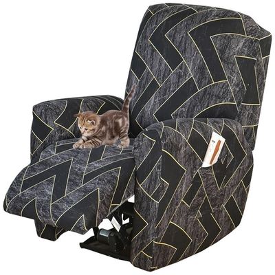 1/2/3 Seater Recliner Sofa Seat Covers Fabric Stretchy 4/6/8-Pieces Couch Slipcover Armchair Cover Non-Slip Furniture Protector, Elastic Spandex Soft Recliner Chair Protectors with Side Pocket ( Color