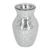 Firlar Mosaic Glass Flower Vase, Silver Glass Vase, Shiny Modern Mirrored Vase, Glitter Mosaic Table Centerpiece Container for Home Living Room Office Decor view 1