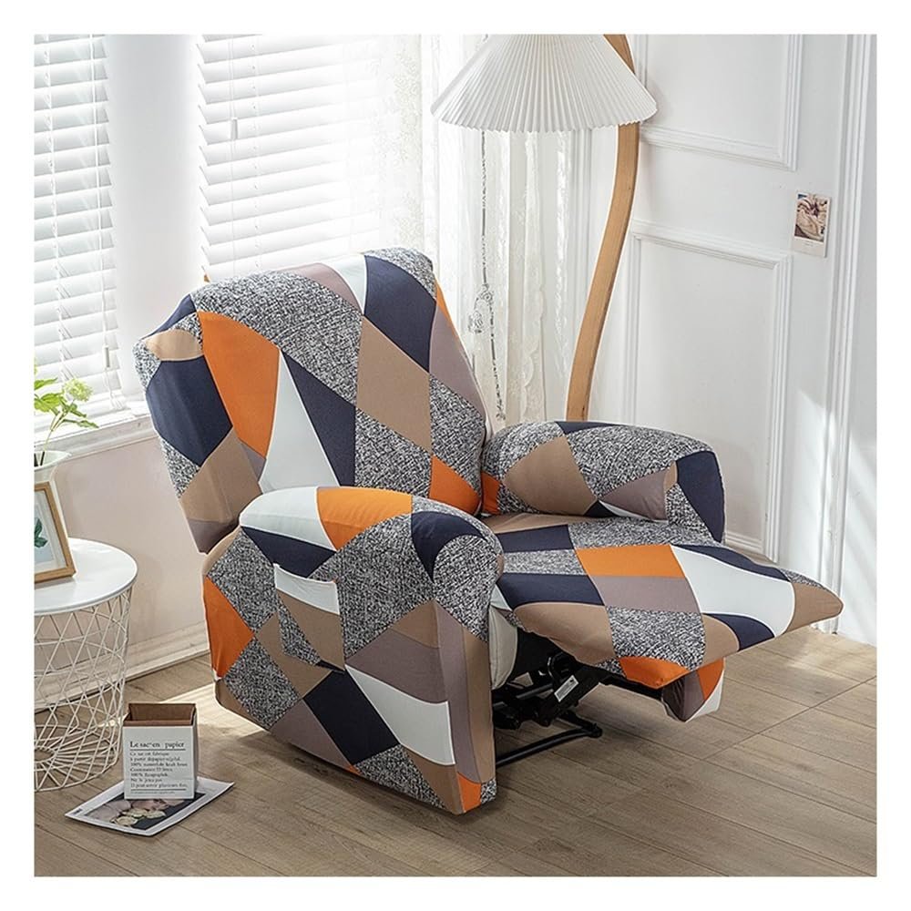 Recliner Slipcover Recliner Chair Cover 4-Pieces Lazyboy Recliner Covers Recliner Couch Covers Non Slip Reclining Slipcovers with Storage Pockets Furniture Protector for Living Room ( Color : #26 )