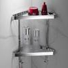Shower Shelf,Bathroom Corner ShelfShower Rack Basket Chrome Shower Caddy Brass Baskets 2 Tier Corner Shelves with Hook Rust Free Bathroom Accessories Sets Bath Tidy Organiser Shampoo Holder Storage R view 2