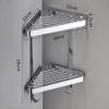 Shower Shelf,Bathroom Corner ShelfShower Rack Basket Chrome Shower Caddy Brass Baskets 2 Tier Corner Shelves with Hook Rust Free Bathroom Accessories Sets Bath Tidy Organiser Shampoo Holder Storage R view 4