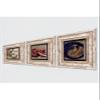 Pinecone Peacock Butterfly Flower Pomegranate Stone Wall Painting Framed Wall Decor Set of 3 Wall Art T3-1094 view 1