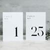JINMURY White Wedding Table Numbers 1-25 with Stands, 5"x7" White Acrylic Table Numbers, Perfect for Wedding Reception, Party, Anniversary, Event view 1