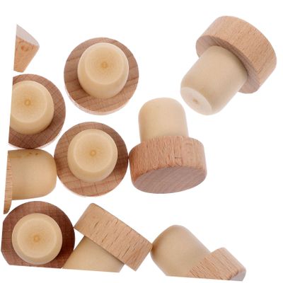 12pcs Cork Wooden Decor Beer Bottle Caps Wine Bottle Decor Stopper Rubber Wine Cork Corks for Wine Bottles Bottle Cork Wooden Wine Stoppers Natural Wood Red Wine Plug