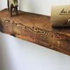 Modern Timber Craft Reclaimed Wood Fireplace Mantel Shelf | Solid Rustic American Barnwood with Floating Shelf Brackets | 2.75" Thickness | 54" L x 7" D, Rustic Original - Oiled view 1