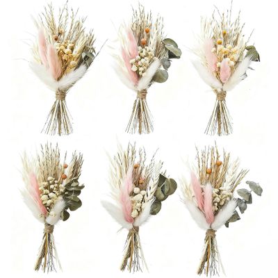 apmunik Mini Dried Flower Bouquets for Bridesmaid Proposal Gift Boxes, Birthday Cake Arrangements, boutonnieres, Small vases for Table Centers, Bohemian Wedding Decorations (Blush)