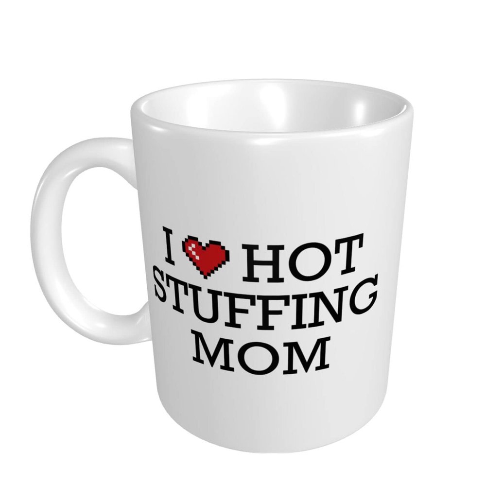 Abipuir Oversized Funny Coffee Mugs for Women I Love Hot Stuffing Mom Mug Dad Birthday Gift Thick Coffee Mug