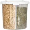 ZARUX Storage Jar air Tight Storage Jars Canisters 4 Grids Kitchen Cereal DispenserPlastic Flour Grain Rice Storage Box Dry Food Container Jar (Size : 3600ML) view 1