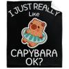 Capybara (3) Blanket,Lightweight Flannel Kids Lovers Throw Blanket Gifts for Girls in All Season,Blanket for Bed/Couch/Sofa 90"x120" for Whole Family view 1