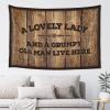 Abipuir Funny Patio Decor A Lovely Lady and A Gruhyy Old Man Live Here Tapestry Tapestry for Walls Tapastry'S Wall Hanging (Size : 75X92CM) view 1