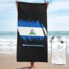 Nicaragua Flag Nicaraguan Beach Towel Oversized, Microfiber Beach Towel with Pocket Sand Free Beach Blanket Super Lightweight Thin Towels 27.5"x55" view 1