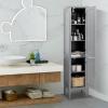 COSTWAY Tall Bathroom Storage Cabinet, 5-Tier Freestanding Linen Tower Cabinet with 2 Doors, Wooden Side Storage Organizer, Narrow Slim Floor Cabinet for Bathroom, Living Room, Kitchen (Grey) view 4