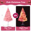 Arthas 6' Ft Tinsel Pink Christmas Tree for Home Office Party Decor Xmas Holiday Seasonal Sparking Gorgeous Folding Artificial Christmas Tree Indoor and Ourdoor(Pink) view 3