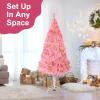 Arthas 6' Ft Tinsel Pink Christmas Tree for Home Office Party Decor Xmas Holiday Seasonal Sparking Gorgeous Folding Artificial Christmas Tree Indoor and Ourdoor(Pink) view 4