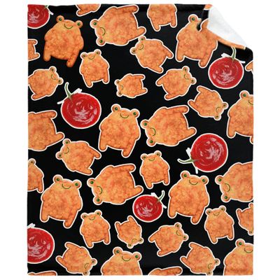 Chicken Nuggets Frog Blanket,Lightweight Flannel Kids Lovers Throw Blanket Gifts for Girls in All Season,Blanket for Bed/Couch/Sofa 90"x120" for Whole Family