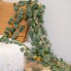 CQURE 16Pcs Eucalyptus Garland,Artificial Eucalyptus Leaves Table Greenery Garland Wreath Vines for Wedding Party Table Fireplace Bedroom Wall Room Decor view 2