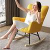 Accent Rocking Chair Mid Century Velvet Rocker Chair with Ottoman Uplostered Glider Rocker Armchair for Baby Nursery,Comfy Side Chair with High Backrest for Living Room (Color : Blue-2) view 2