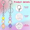 Sasylvia 60 Pcs Beadable Keychain Bars Bulk Making Kit 20 Beaded Keychain 20 Bag 20 Thank You Cards for DIY Keyrings Charms(Silver) view 3