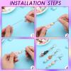Sasylvia 60 Pcs Beadable Keychain Bars Bulk Making Kit 20 Beaded Keychain 20 Bag 20 Thank You Cards for DIY Keyrings Charms(Silver) view 4