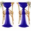 MDS Pack of 100 Chiffon Chair Sashes for Wedding & Event Dcor - Royal Blue view 1