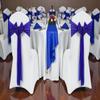 MDS Pack of 100 Chiffon Chair Sashes for Wedding & Event Dcor - Royal Blue view 2