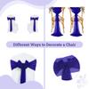 MDS Pack of 100 Chiffon Chair Sashes for Wedding & Event Dcor - Royal Blue view 4