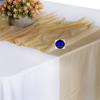 MDS Pack of 25 Wedding 12 x 108 inches Chiffon Table Runner for Wedding, Decorations for Birthday Parties, Banquets, Graduations, Engagements, Runners fit Rectangle, Round Table - Champagne Gold view 2
