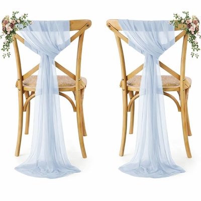 MDS Pack of 125 Chiffon Chair Sashes for Wedding & Event Dcor - Baby Blue