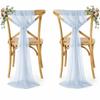 MDS Pack of 125 Chiffon Chair Sashes for Wedding & Event Dcor - Baby Blue view 1
