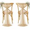 Pack of 125 Chiffon Chair Sashes for Wedding & Event Dcor - Champagne Gold view 1
