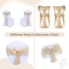Pack of 125 Chiffon Chair Sashes for Wedding & Event Dcor - Champagne Gold view 4