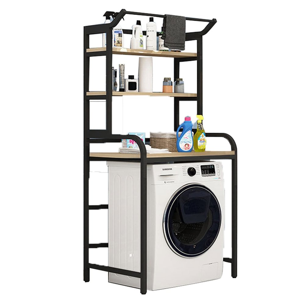 SieHam Bathroom Storage,Washer Storage Frames Floor Standing for Over Toilet,Balcony Bathroom Storage,Rack,Thickened Carbon Steel Frame Storage Rack,Balcony Drum Washinghine Rack/180Cm