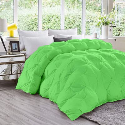 800-TC Pinch Pleated Down Comforter Oversized King Plus (128x120) 5-Piece All-Season Duvet Insert & 4pc Pillow Shams, 500 GSM Micro Fill With All Side Corner Tabs 100% Microfiber Fill Power