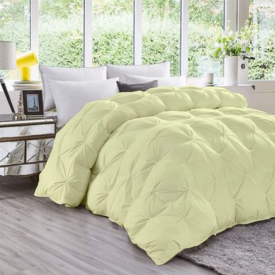 800-TC Pinch Pleated Down Comforter Oversized Queen Size 98 x 98 Inches 5-Piece All-Season Duvet Insert & 4pc Pillow Shams, 500 GSM Micro Fill With All Side Corner Tabs 100% Microfiber Fill Power