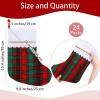 Fovths 24 Pack 18 Inch Red Green Buffalo Plaid Christmas Felt Stockings with White Plush Trim Large Red Buffalo Plaid Fireplace Hanging Stockings for Family Holiday Decoration Christmas Party Favors view 2