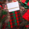 Fovths 24 Pack 18 Inch Red Green Buffalo Plaid Christmas Felt Stockings with White Plush Trim Large Red Buffalo Plaid Fireplace Hanging Stockings for Family Holiday Decoration Christmas Party Favors view 4