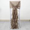 Balsa Circle 50 Taupe Premium Curly Chiffon Chair Cover Caps with Sashes for Wedding Party Ceremony Reception Decorations Washable Elegant Chair Decor view 1
