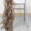 Balsa Circle 50 Taupe Premium Curly Chiffon Chair Cover Caps with Sashes for Wedding Party Ceremony Reception Decorations Washable Elegant Chair Decor view 4